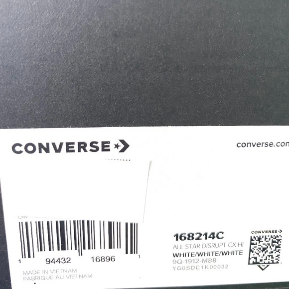 Converse ALL STAR DISRUPT CX High Canvas White Men's Size 9 Sneakers 168214C - Picture 11 of 11